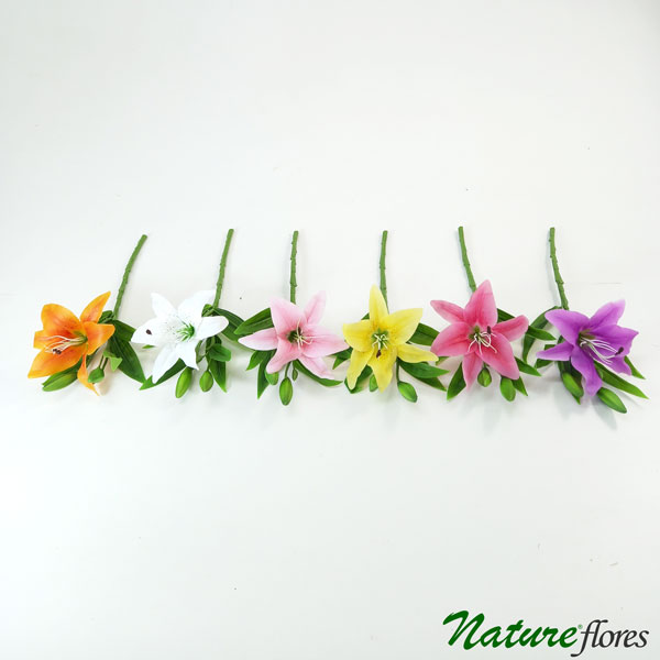 Lírio em Silicone Galho Artificial (38cm) - Imagem 2