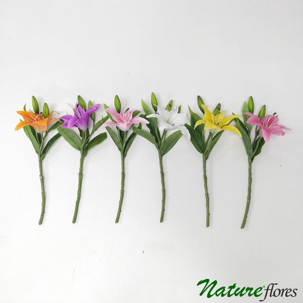 Lírio em Silicone Galho Artificial (38cm) - Imagem 3