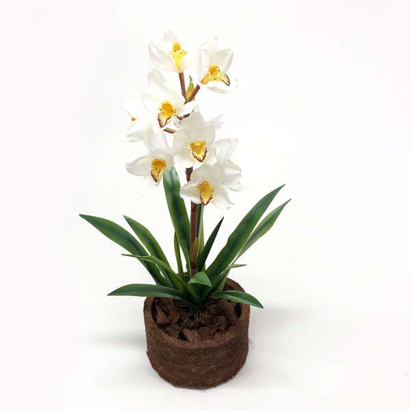 Folha Artificial de Orquídea Verde em Silicone - Imagem 2
