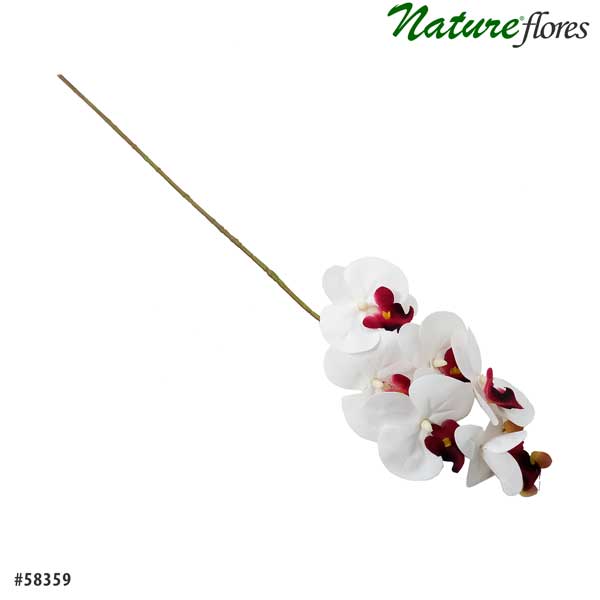 Orquidea Premium Branco Galho Artificial 5F (80cm) - Imagem 7