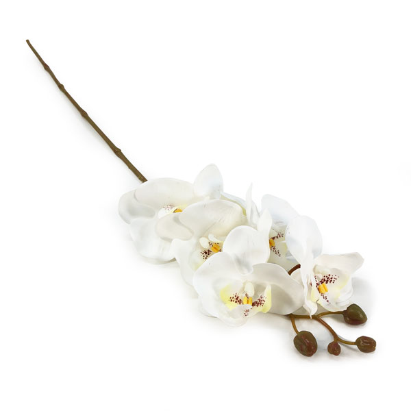 Orquidea Premium Branco Galho Artificial 5F (80cm) - Imagem 4