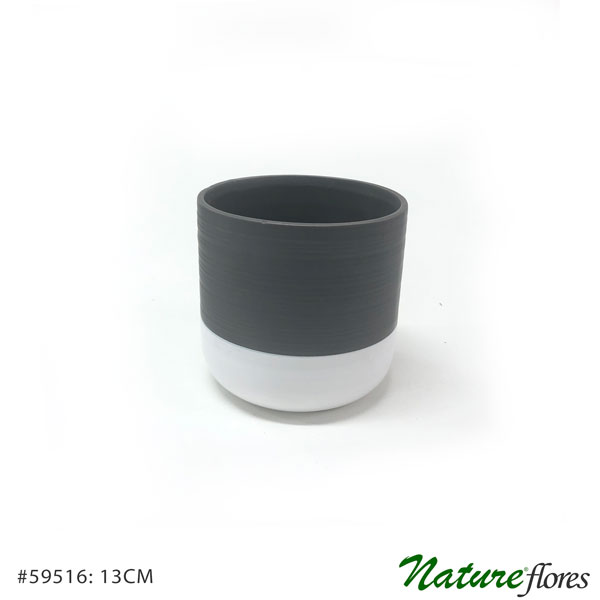Vaso de Cerâmica Bicolor com Cinza (13-15cm) - Imagem 3