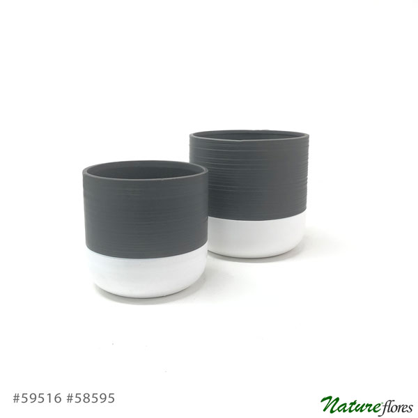 Vaso de Cerâmica Bicolor com Cinza (13-15cm) - Imagem 5