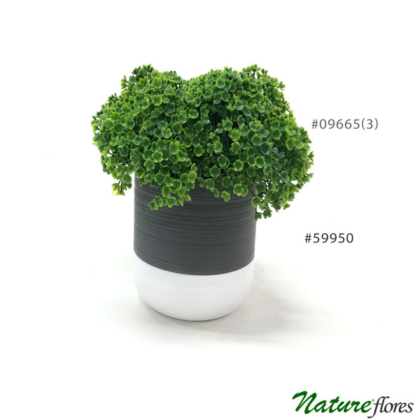 Vaso de Cerâmica Alto Bicolor com Cinza (18-20cm) - Imagem 2