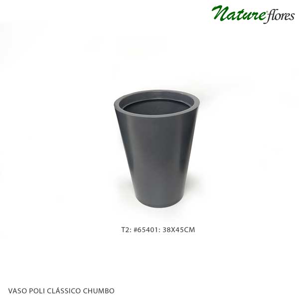 Vaso Alto Poli Clássico Chumbo (40-60cm) - Imagem 3
