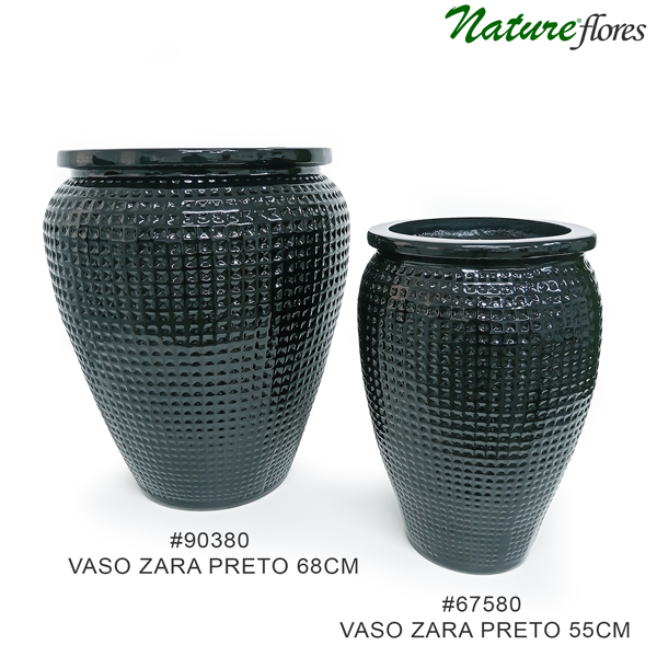 Vaso Fibra Zara - Preto