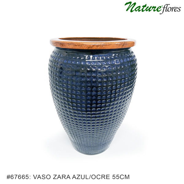 Vaso Fibra Zara - Azul/Ocre - Imagem 3