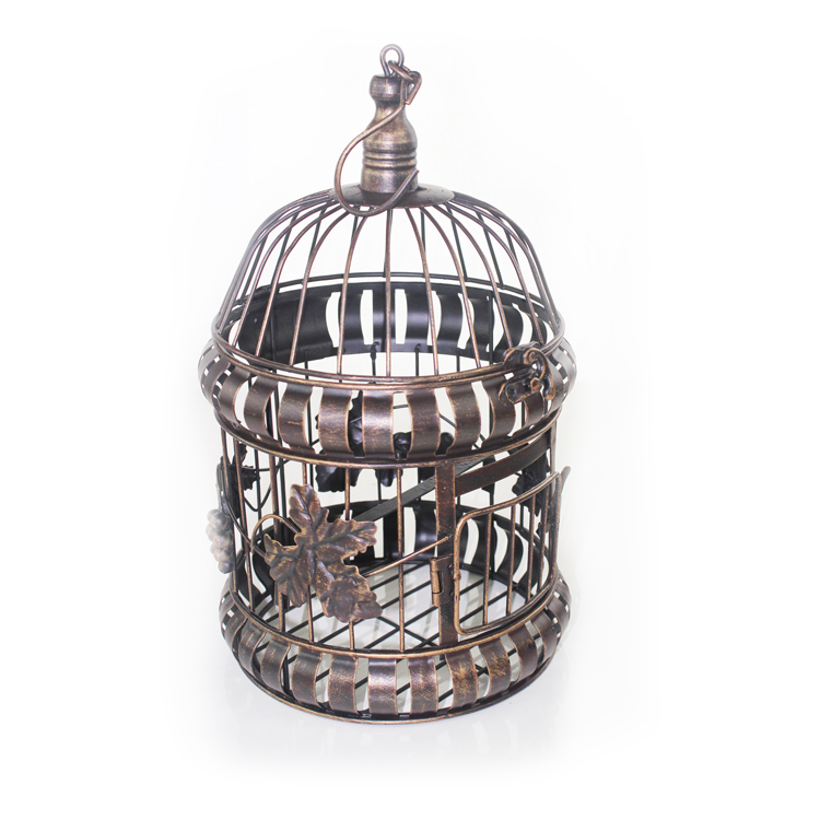 Sicilia Gaiola Redonda Decorativa em Metal - bronze - Imagem 3