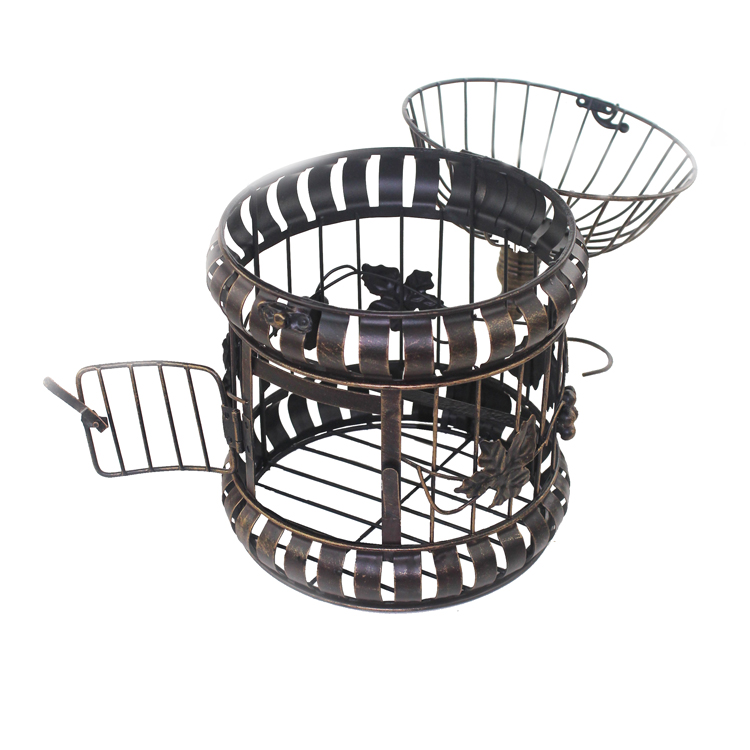 Sicilia Gaiola Redonda Decorativa em Metal - bronze - Imagem 4