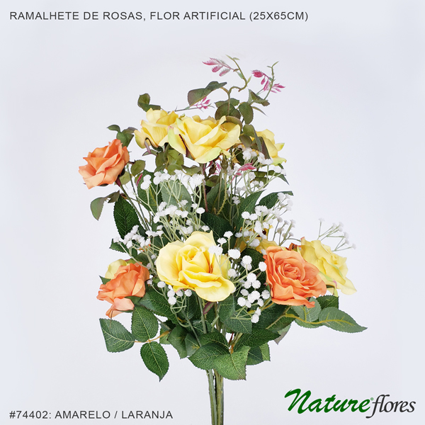 Ramalhete de Rosas e Mosquitinho Flor Artificial (25x65cm) - Imagem 20