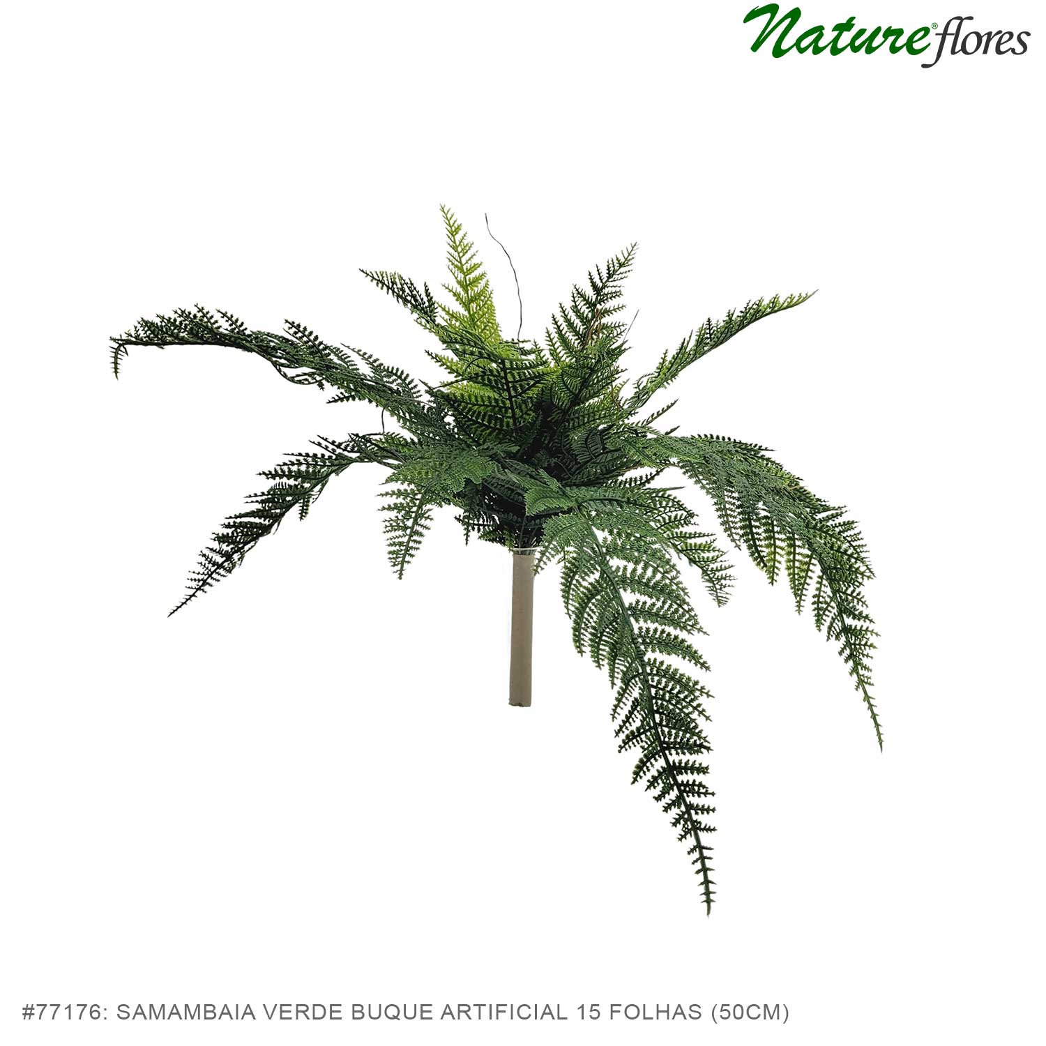 Samambaia Verde Buque Artificial 15F (50cm) - Imagem 2