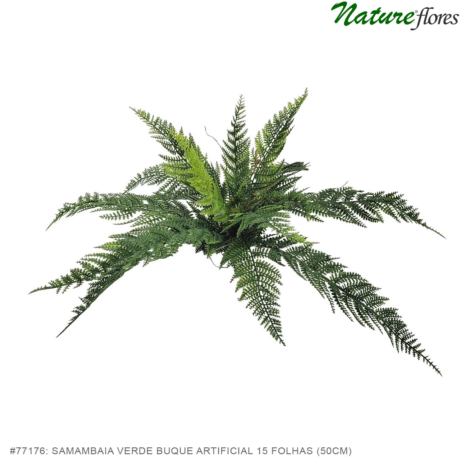 Samambaia Verde Buque Artificial 15F (50cm) - Imagem 5