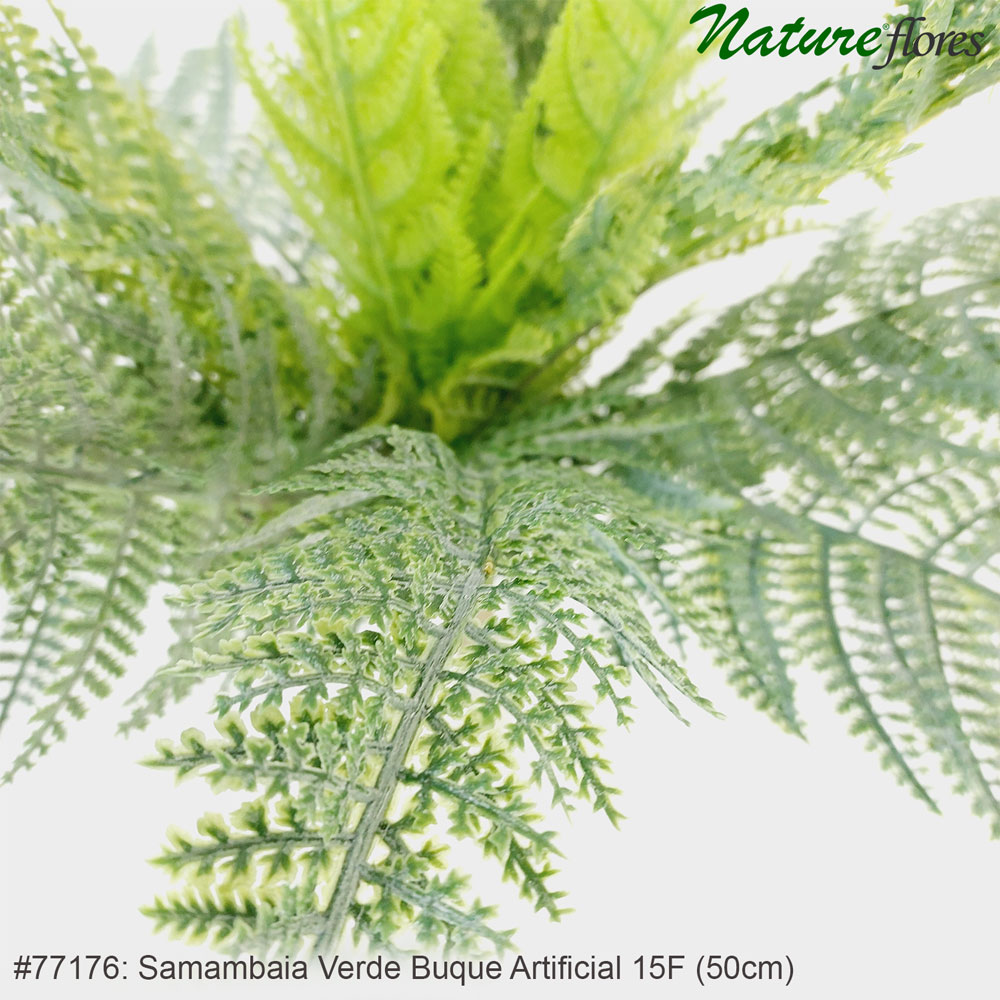 Samambaia Verde Buque Artificial 15F (50cm) - Imagem 4