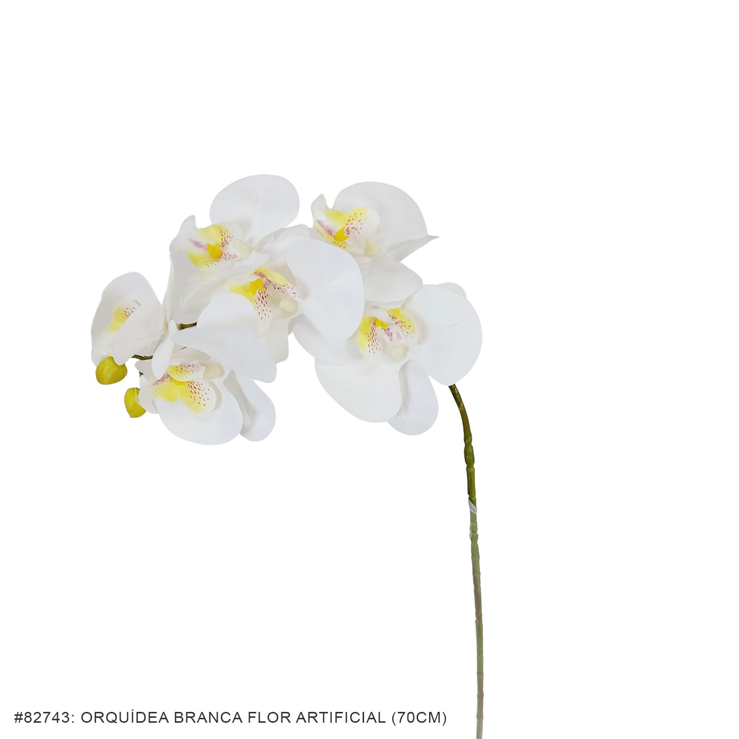 Orquídea Branca Flor Artificial (70cm) - Imagem 2