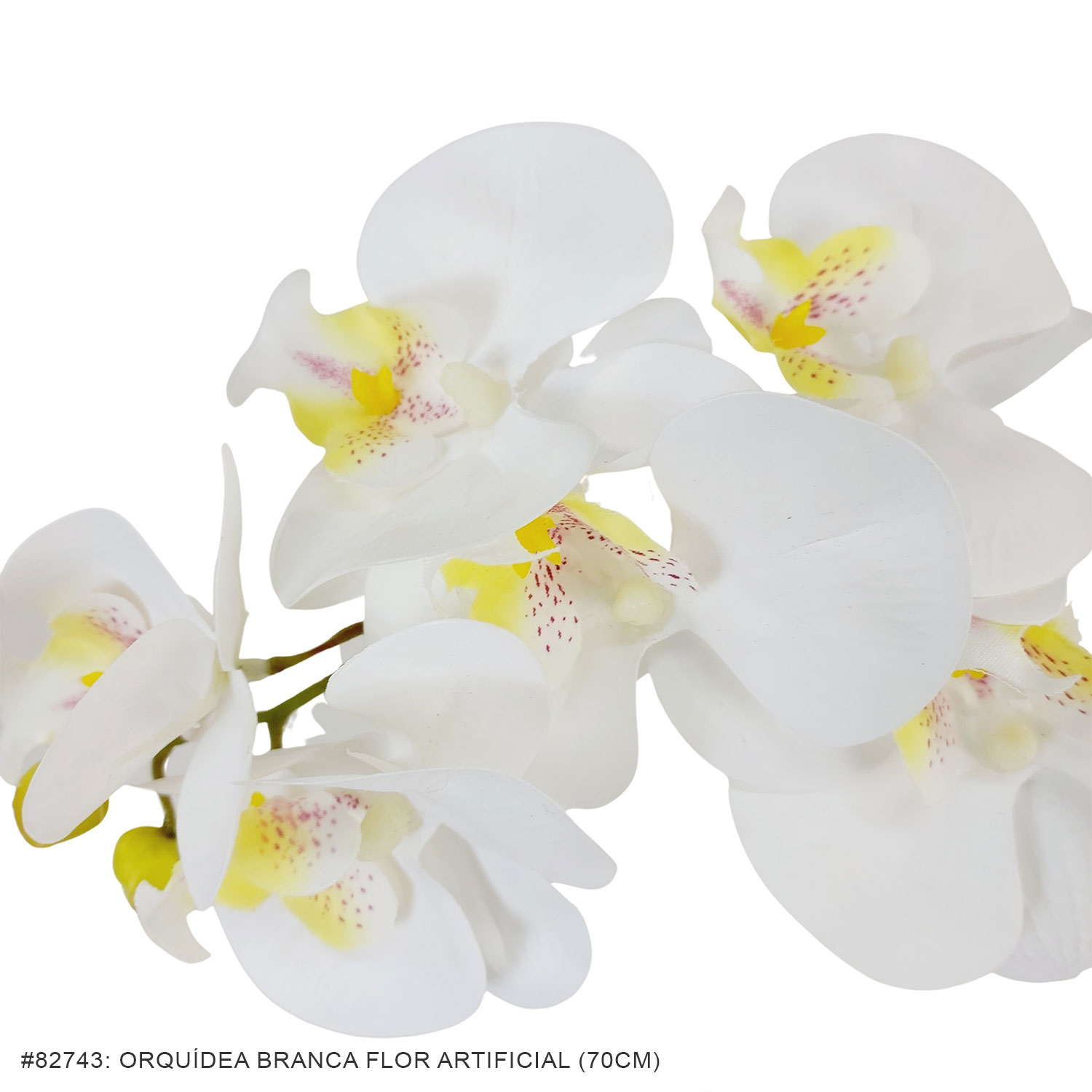 Orquídea Branca Flor Artificial (70cm) - Imagem 3