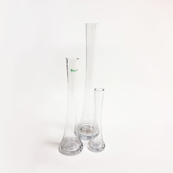 Vaso de Vidro Transparente Solitário Ortes (20cm)