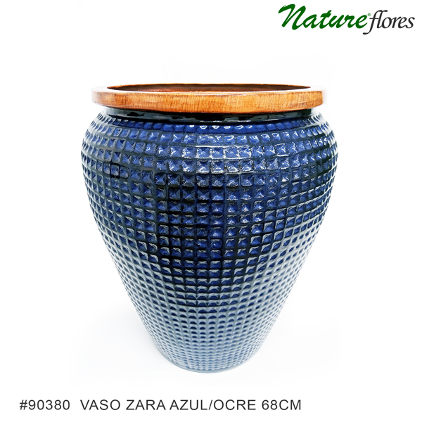 Vaso Fibra Zara - Azul/Ocre - Imagem 4