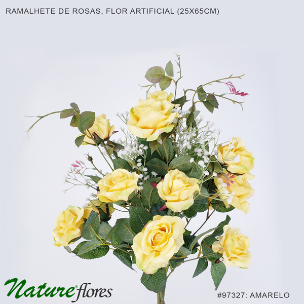 Ramalhete de Rosas e Mosquitinho Flor Artificial (25x65cm) - Imagem 23