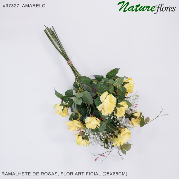Ramalhete de Rosas e Mosquitinho Flor Artificial (25x65cm) - Imagem 24