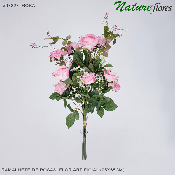Ramalhete de Rosas e Mosquitinho Flor Artificial (25x65cm) - Imagem 25