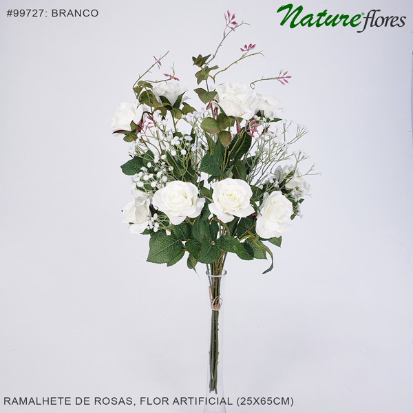 Ramalhete de Rosas e Mosquitinho Flor Artificial (25x65cm) - Imagem 27