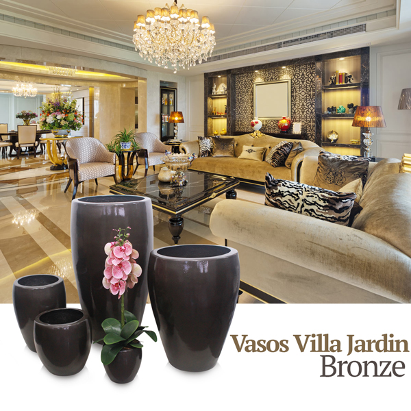Vaso Esmaltado Fibra Jardim - bronze - Imagem 2