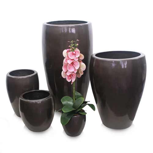 Vaso Esmaltado Fibra Jardim - bronze - Imagem 3