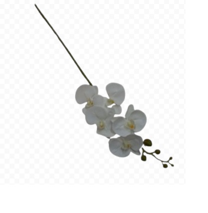 Orquidea Premium Branco Galho Artificial 5F (80cm) - Imagem 2